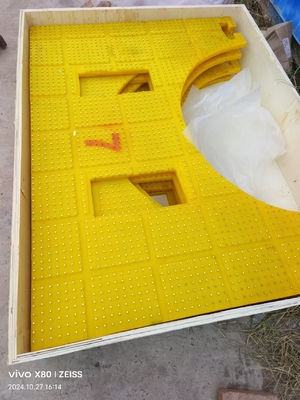 2200X1800 MM Döner Masa Kayma Karşıtı Mat Malzeme PU Çelik Çivilerle Sarı Renkli